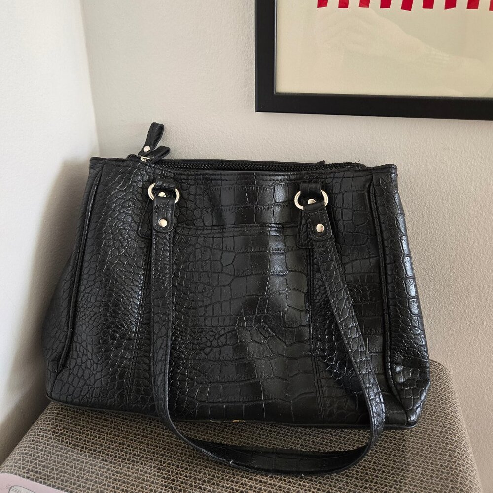Faux Crocodile Shoulder Bag